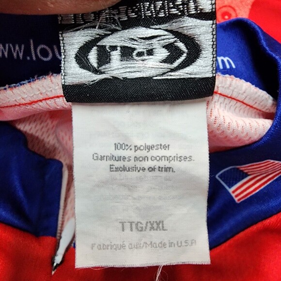 Louis Garneau Men's Cycling Jersey Red 2003 Tour De Wagner Size 2XL - Picture 7 of 14